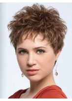 Boy Cut Curly Synthetic Wigs 