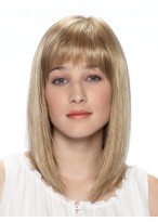 Shoulder Length Bob Cut Synthetic Wig with Full Bangs 