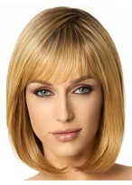 Blunt Cut To-The-Shoulder length Wig 