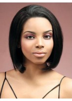 8" Silky Straight Remy Human Hair Lace Front Wig 