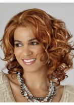Medium Length Curly Lace Front Synthetic Wig 