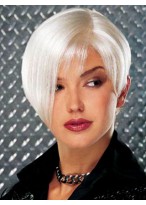 Monofilament Left Part with Lace Front Short Wig 
