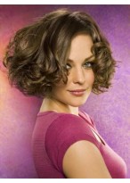 Modern Medium Soft Wavy Top Quality High Heated Fiber Hair Wig for Woman about 12 Inch 