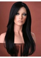 Glamorous Long Straight Black Lace Wig for Woman about 20 Inches 