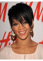 Rihannas Bangs Short Hairstyle Wig 