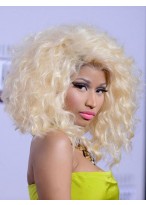 Top Quality Nicki Minaj'S Gorgeous Fluffy Style Medium Curly Cheap Lace Wig 