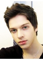 Stylish Short Straight Mens Lace Wig 