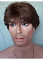 Wonderful Short Straight Synthetic Capless Wig for Man 