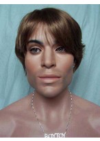 Fancy Short Straight Synthetic Capless Wig for Man 