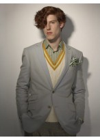 Charming Short Top Quality High Heated Fiber Mens Wigs 