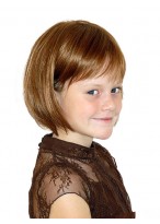 Short Straight Full Lace Girl's Wigs 