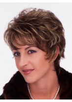 Capless Wavy Sophisticated Short Wig 