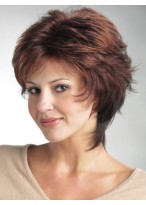 Short Straight All-Over Layered Cut Lace Front Wig 
