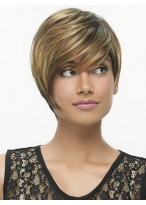 Angled Short Asymmetrical Cut Tapered Layers Wig 