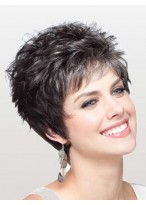 100% Human Hair Lace Front Modern Short Wavy Style Wig 