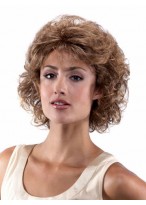 Chin-Length layered Curly Synthetic Lace Front Wig 