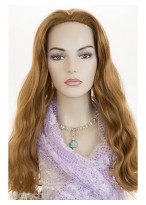 Strawberry Blonde Long Wavy 3/4 Cap Wigs 