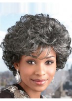Short Curly UltraLite Grey Wig 