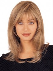 Blonde Shoulder Length Lace Front Remy Human Hair Wigs