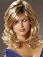 Comfortable Wavy Shoulder Length Synthetic Wigs