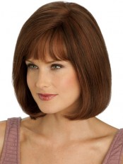 Auburn Monofilament Remy Human Hair Wig-WWA182