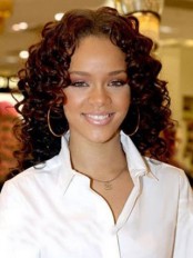 Real Human Long Curly Brown African American Full Lace Wigs for Women