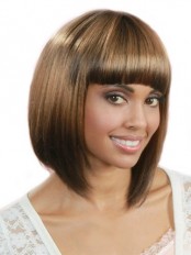 Noble Short Straight Full Bang African American Wigs for Women 10 Inch